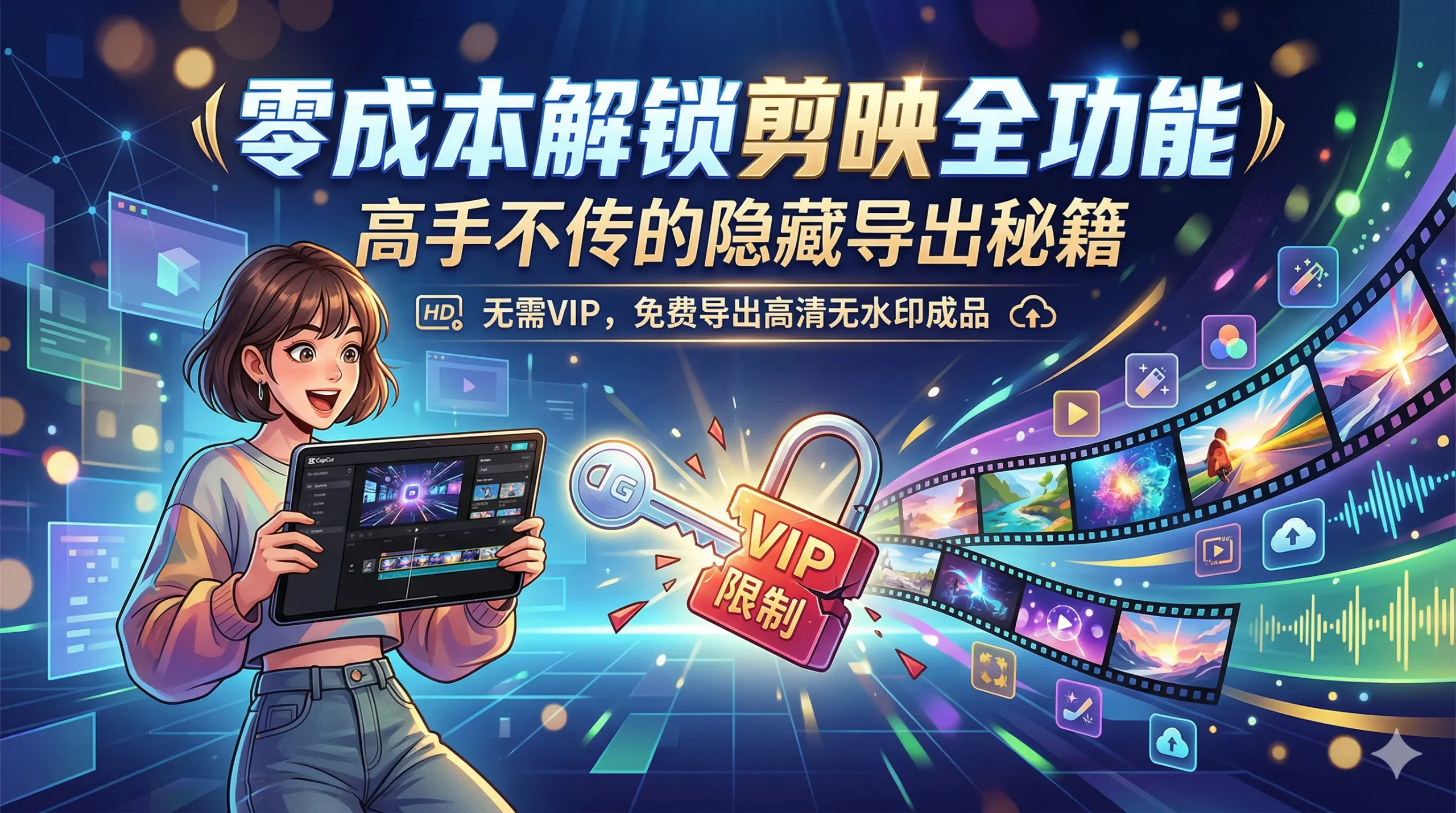 剪映高级功能免费使用指南：无需VIP也能导出高清成品视频-爱玩爱折腾